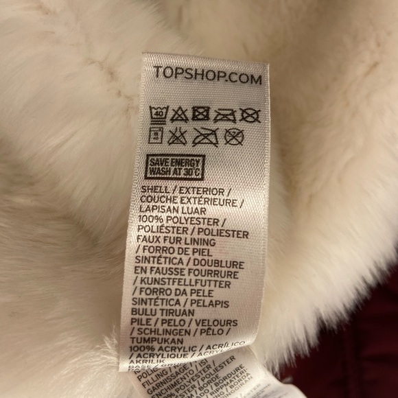 Topshop burgundy bomber jacket 38/6 - Picture 7 of 7